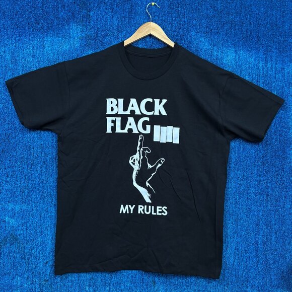 Black Flag “My Rules” Punk Rock Band T-Shirt Size Extra Large - Picture 1 of 4